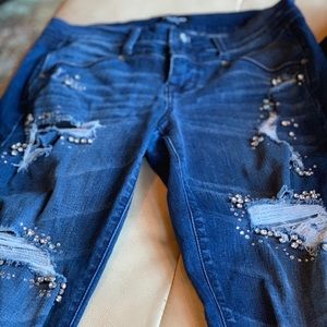 BeBe Rhinestone Jeans....wore twice!